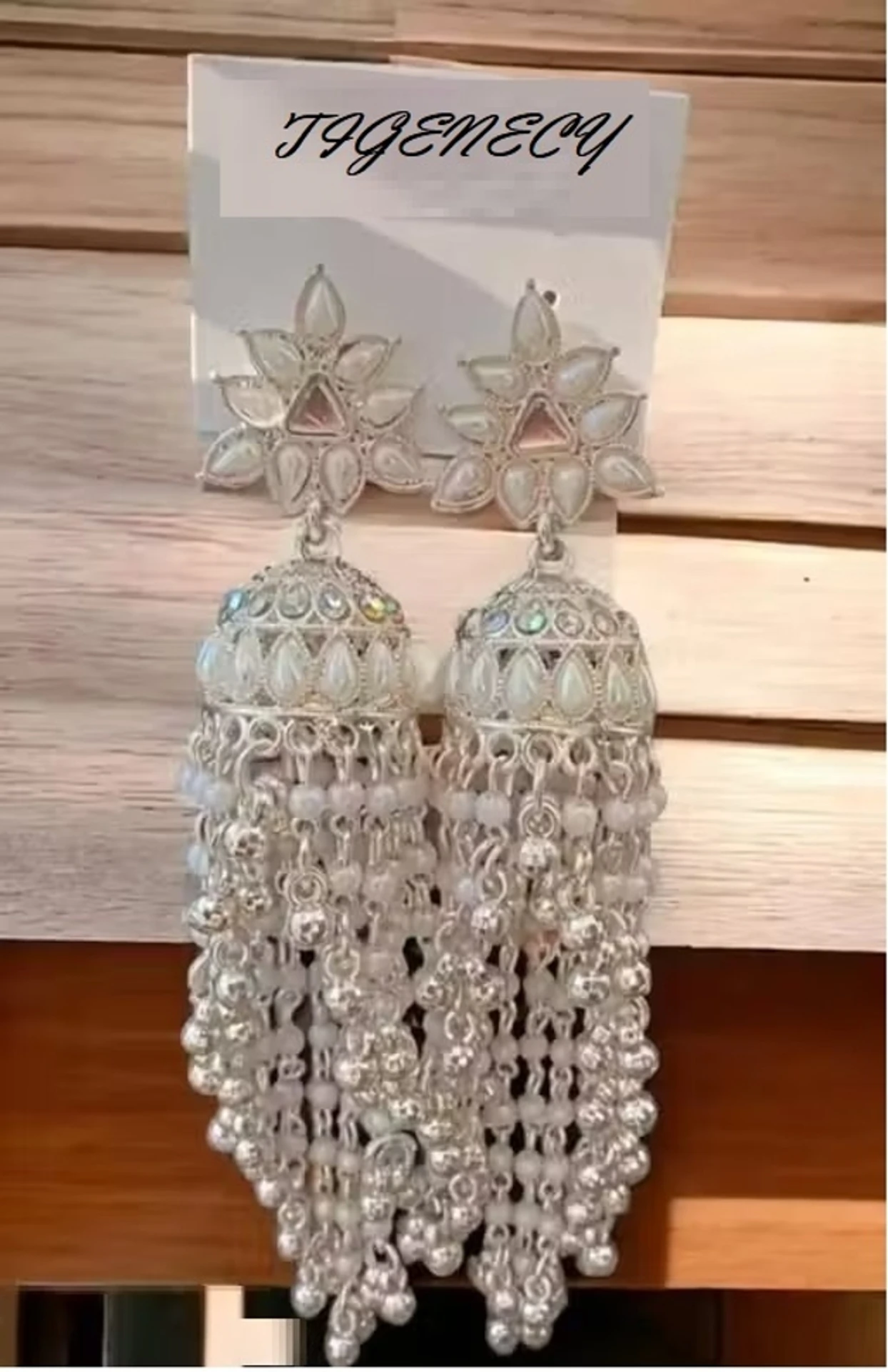 long oxidized silver jhumka earrings pearl tassel long oxidized silver jhumka earrings pearl tassel