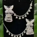 butterfly oxidised jhumka earrings with chain