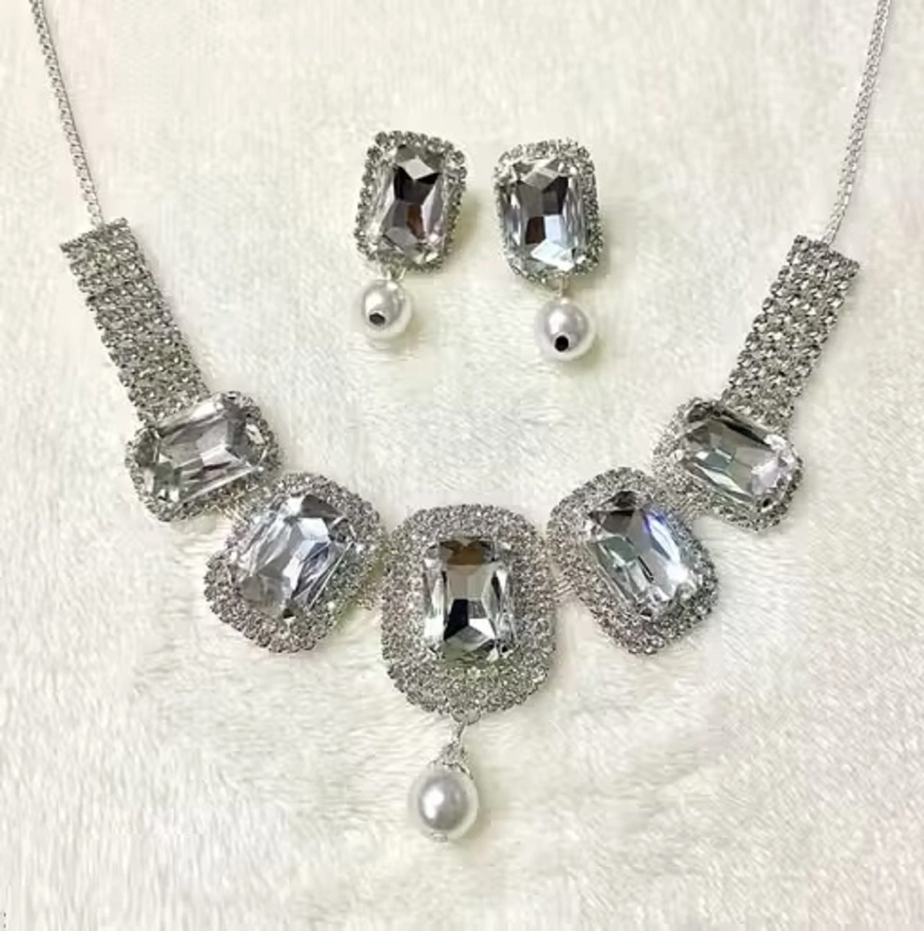 crystal necklace set with pearl drop earrings bridal jewellery wholesale crystal necklace set with pearl drop earrings bridal jewellery wholesale