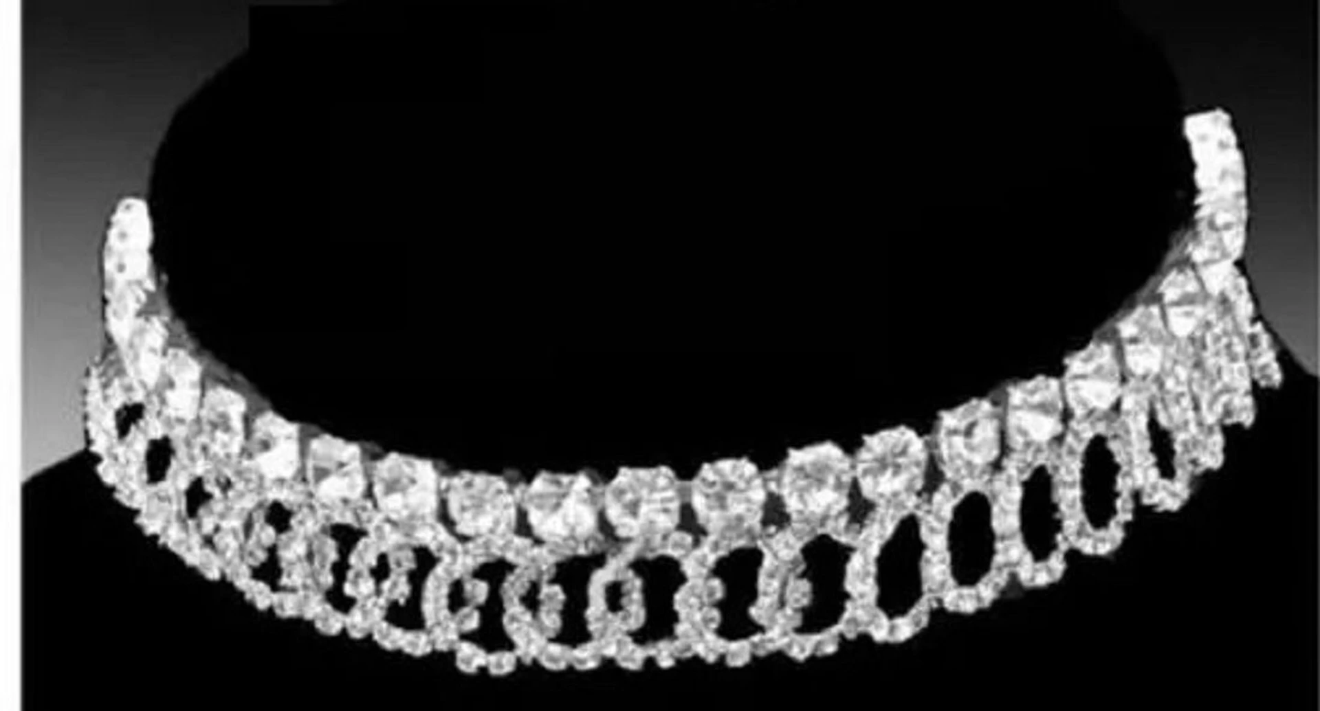 diamond loop design silver choker necklace set with earrings diamond loop design silver choker necklace set with earrings