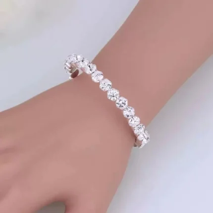 american diamond choker necklace bracelet set with stud earrings