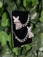 designer butterfly jhumka earrings close view